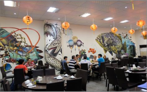 常熟海鲜餐厅墙体彩绘
